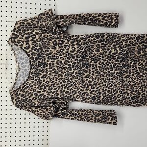 FIRST Love cheetah print dress long sleeve size